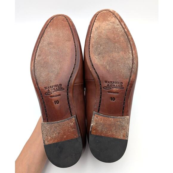 Warfield & Grand Carmel Apron Toe Derby Shoes Men's Brown Size US10 EU43 - Picture 8 of 13